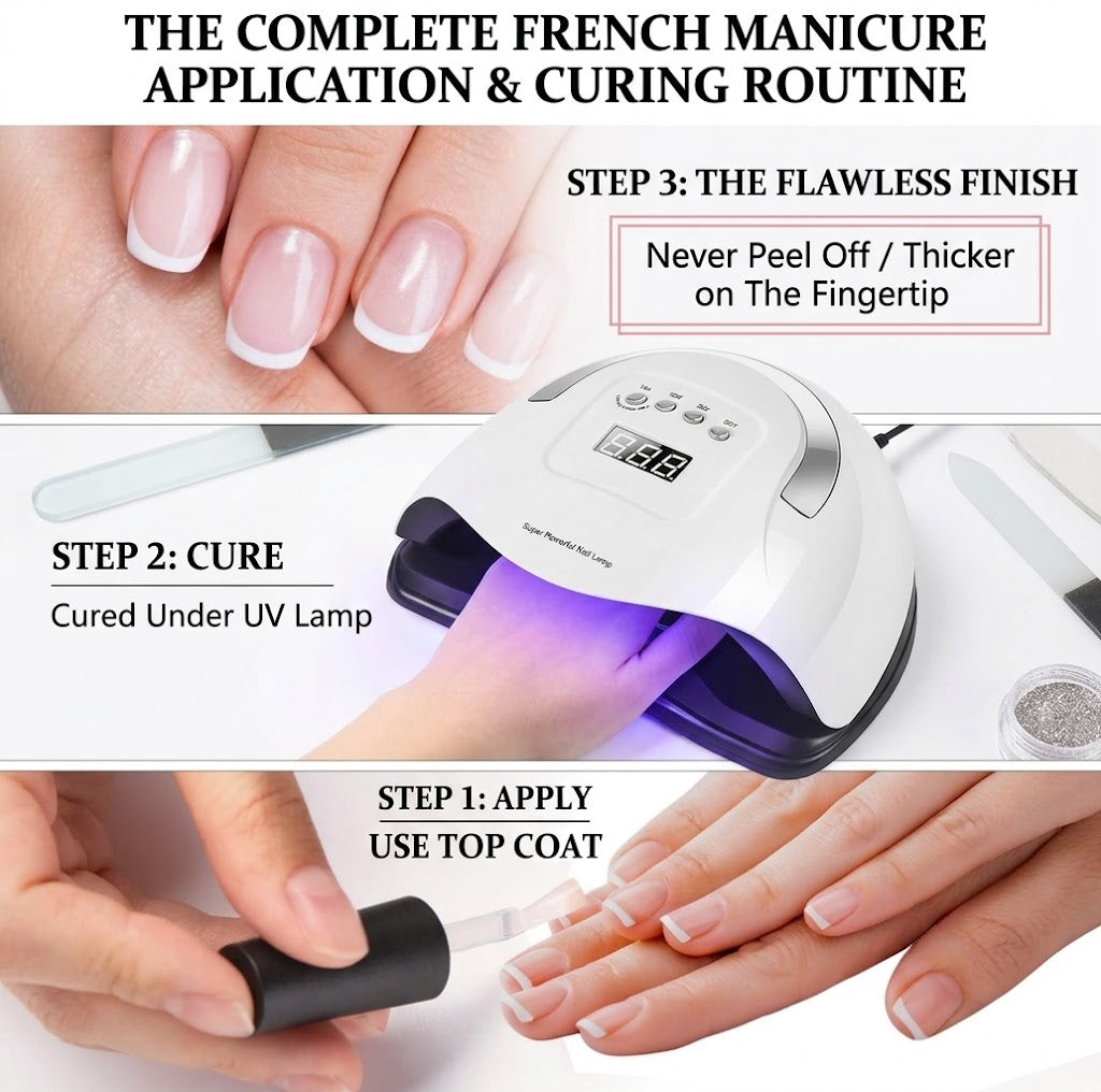 Salon-Style French Tip Press-On Nails - Square #04 VIAI BEAUTY