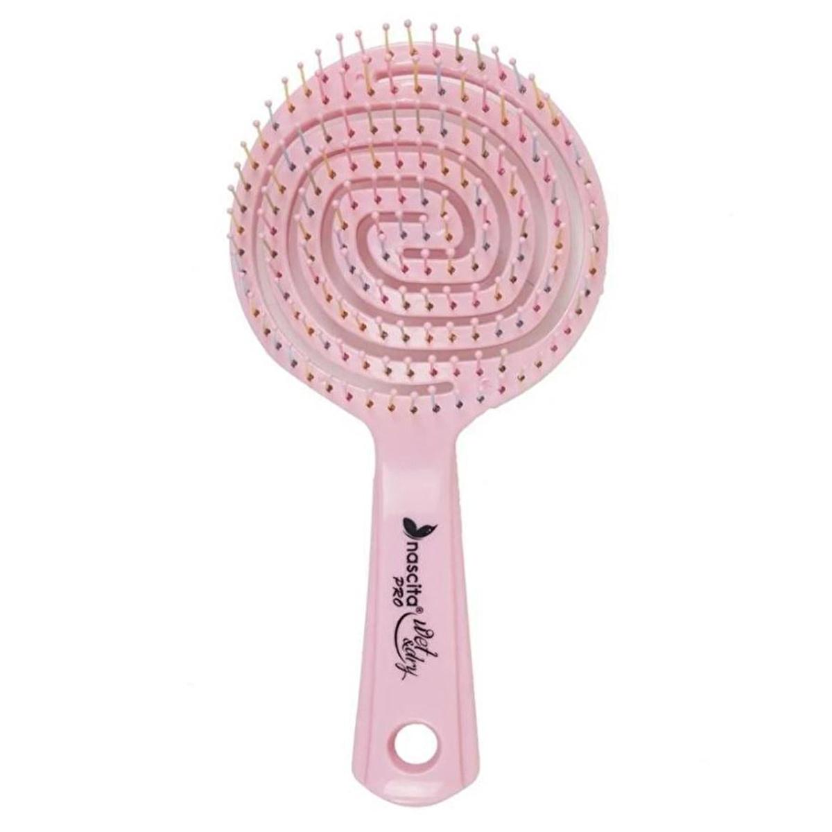 Nascita 3D Flexi Kontrol Hair Brush - Ergonomic Anti-Static Detangling Brush for Curly Hair, Reduces Frizz & Flyaways Beauty Care Bag