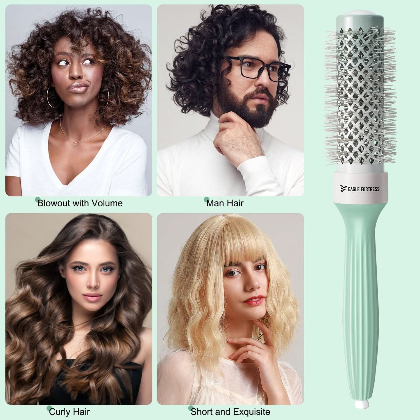 Eagle Fortress Professional Round Hair Brush 1.26in The Beauty Box