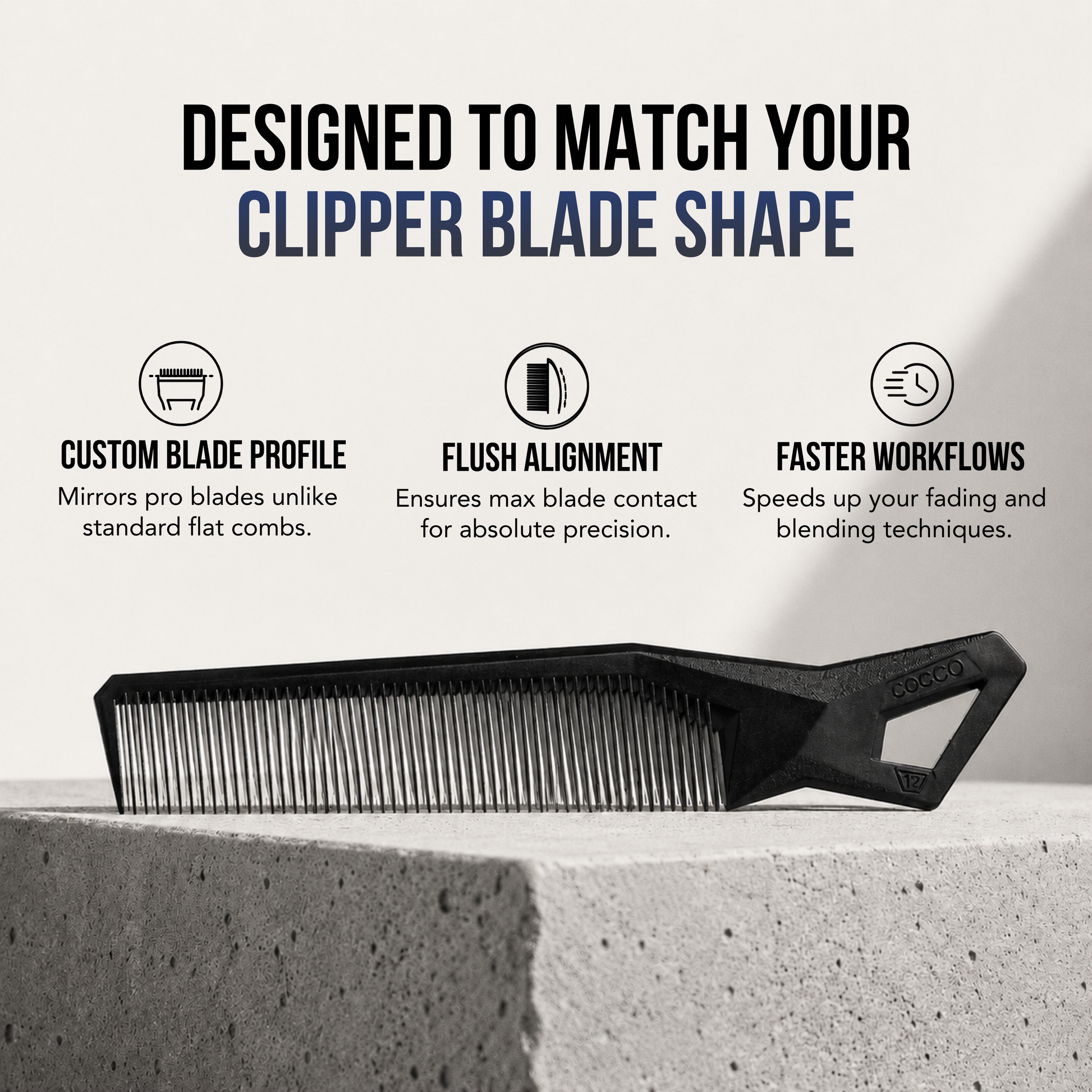 Clipper Comb (Black) Cocco Hair Professional