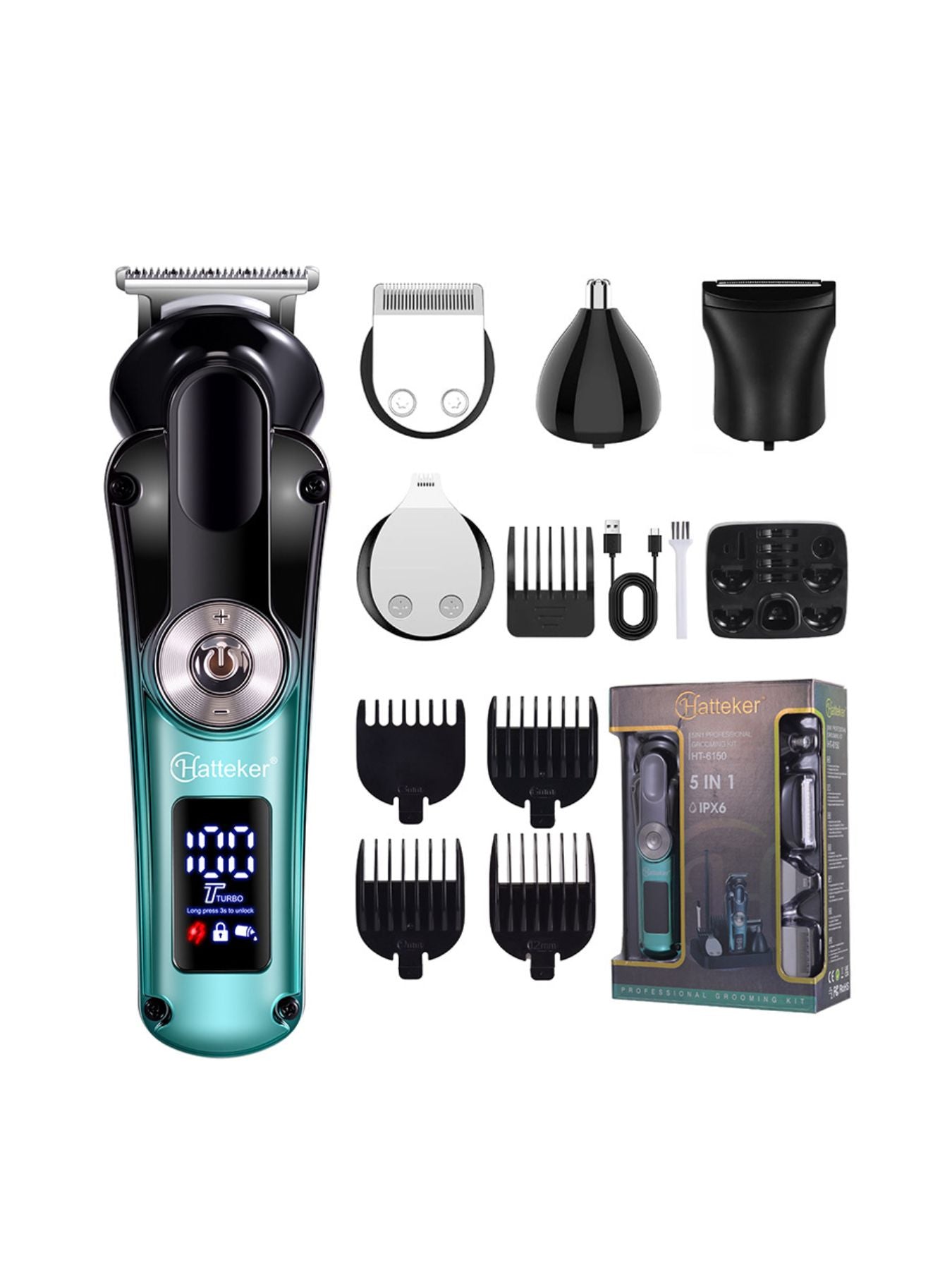 Cordless Hair Clipper with LED Display Unique Oils