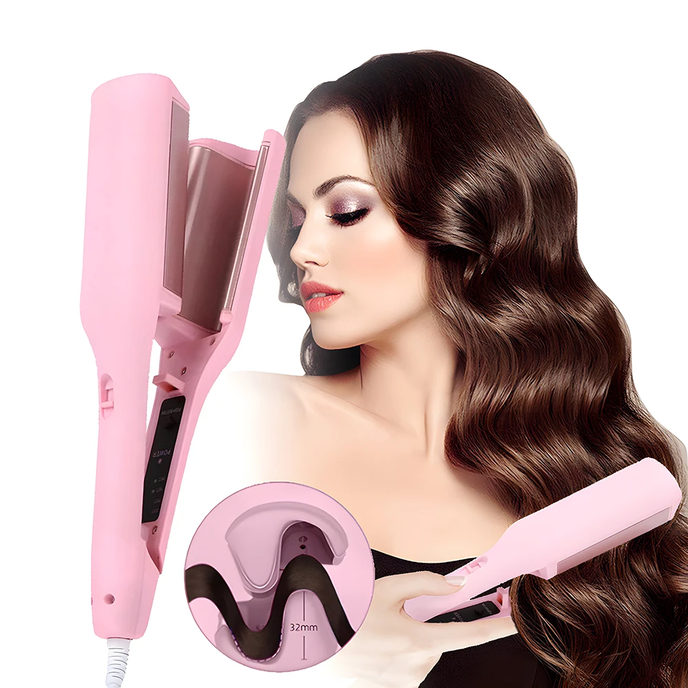 Hair Curling Iron 32mm Deep Wave Hair Curler 4 Temperature Adjustable Fast Heating Crimping Iron Styler Wand For All Hair Style Elyvora LLC