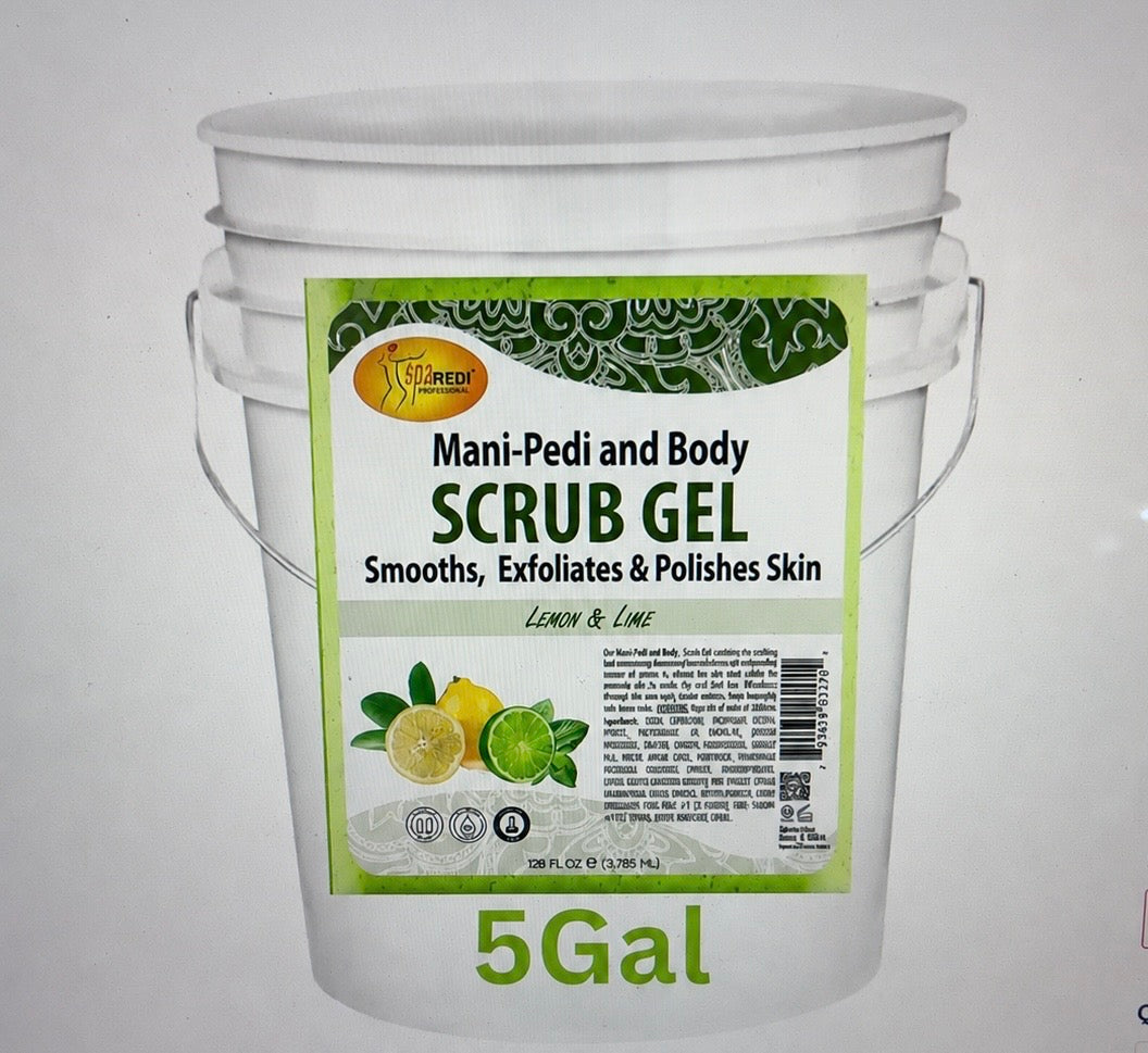Lemon Lime Pedi Scrub Gel -5 Gal Pail Lunali Nail Supply