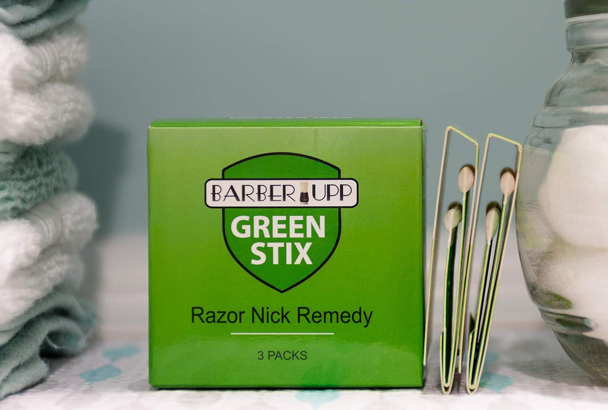 Green Stix Styptic Pencil (3 Pack) | Stops Minor Shaving Nicks, Razor Cuts & Bleeding | Professional Barber & Personal Grooming Accessory BarberUpp