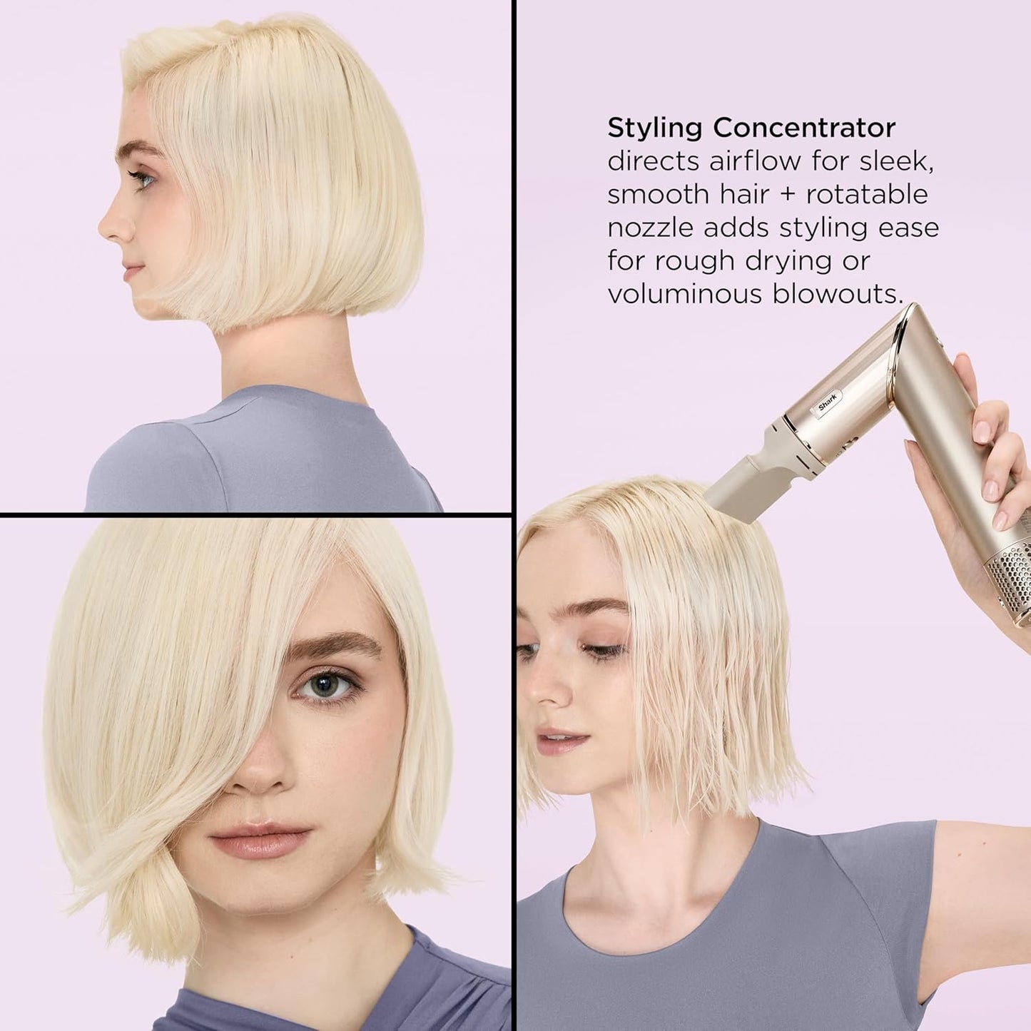 Shark HD430 FlexStyle Air Styling & Drying System, Powerful Hair Dryer Brush & Multi-Styler with Auto-Wrap Curlers, Paddle Brush, Oval Brush, Concentrator Attachment, Stone