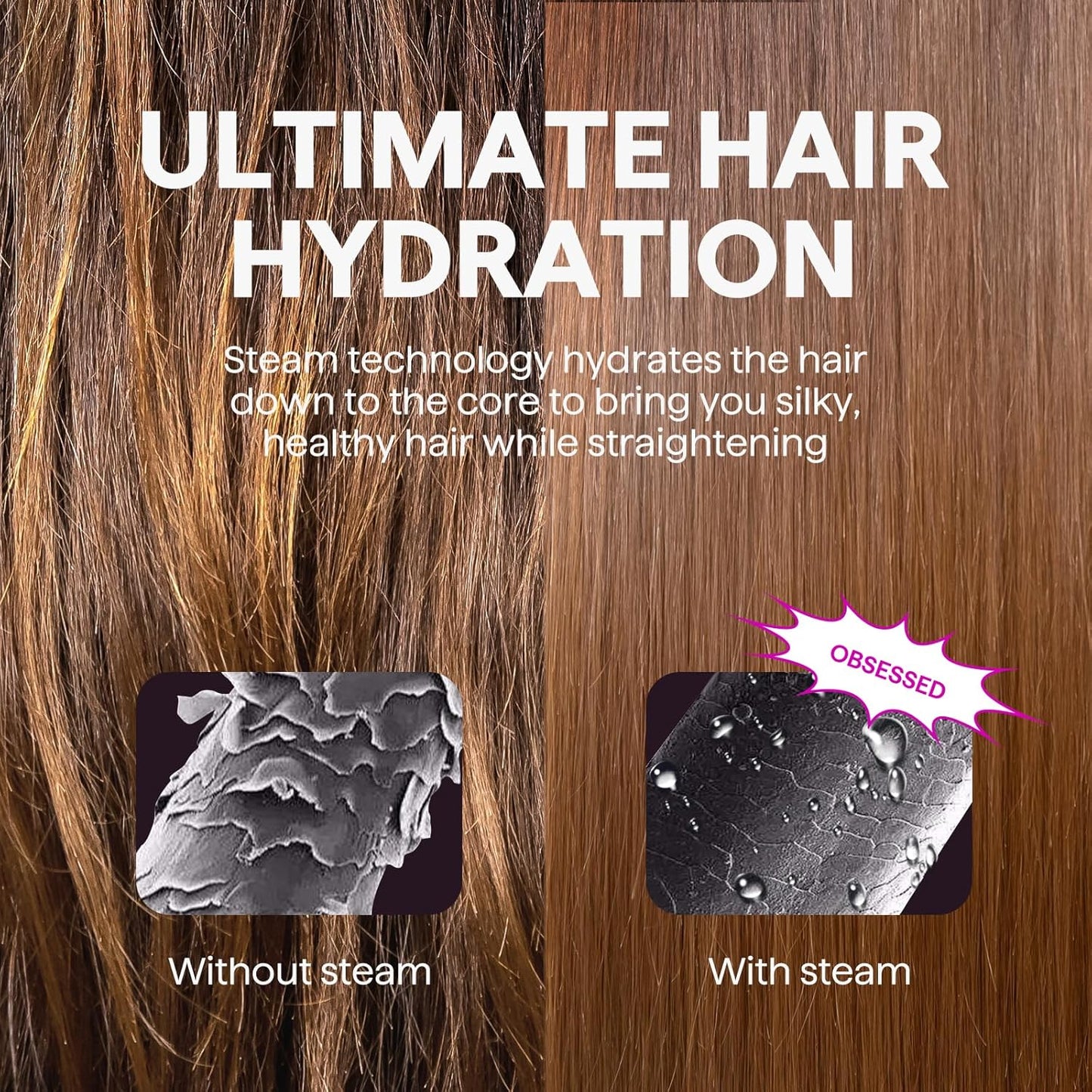 Wavytalk Pro Steam Hair Straightener Brush, Steamline Pro 3 in 1 Straightening Brush, Steam Reduces Damage, Nourishes Hair, and Expedites Straightening 7DAY'S