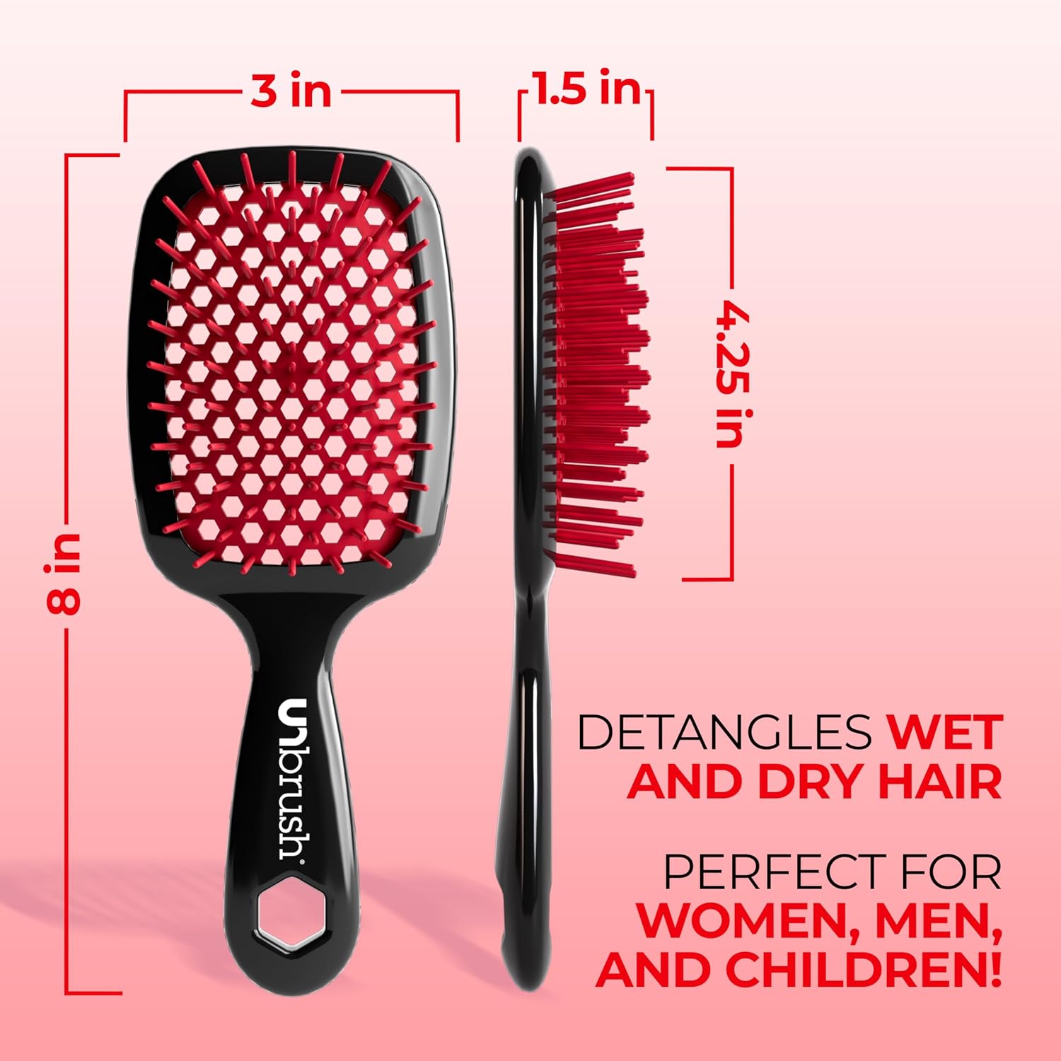 UNbrush DETANGLING BRUSH - RED N.O.S. Barber Supply