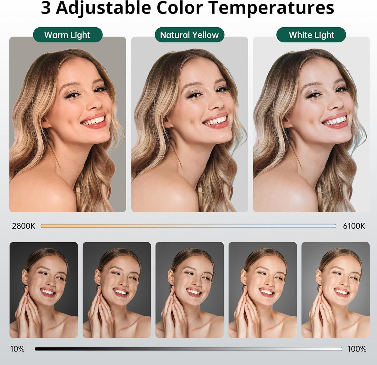 ATUMTEK 10" Ring Light with 55" Tripod Stand, Dimmable LED Selfie Light with Phone Holder & Bluetooth Remote, 3 Color Modes & 10 Brightness Levels for TikTok, Zoom, YouTube, Streaming, Vlogging 7DAY'S