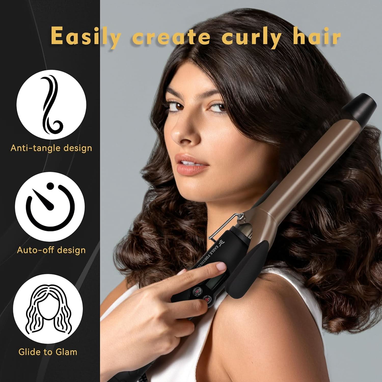 Eagle Fortress 1" Ceramic Curling Iron - Curling Wand JPA010 The Beauty Box