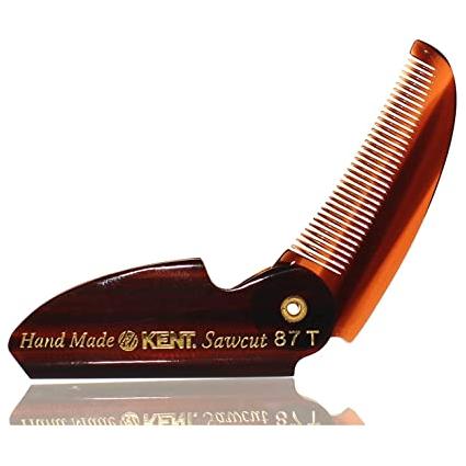 Kent 2.4 Saw-Cut Beard And Mustache Handmade Folding Pocket Comb (87T) Pasteur Pharmacy