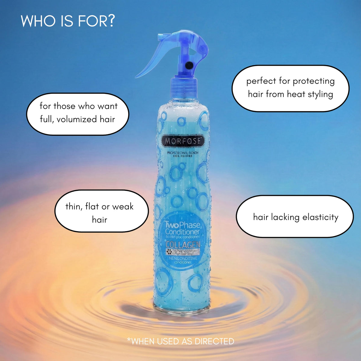 Morfose Two Phase Detangling Spray 400ml - Frizz Control | Hair Care Beauty Care Bag