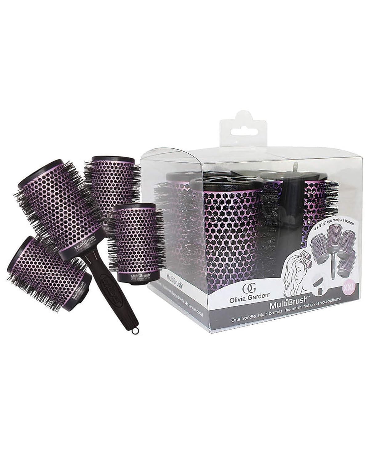 Olivia Garden MultiBrush - Non-Electrical Detachable Thermal Brush with Ceramic Barrel