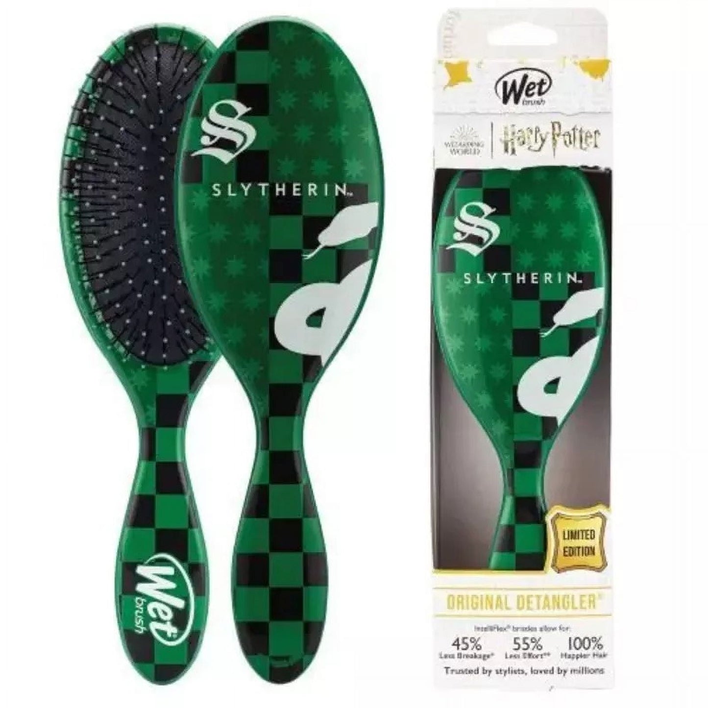 Wet Brush Original Detangler Hair Brush Harry Potter/Slytherin Collection VIP Extensions