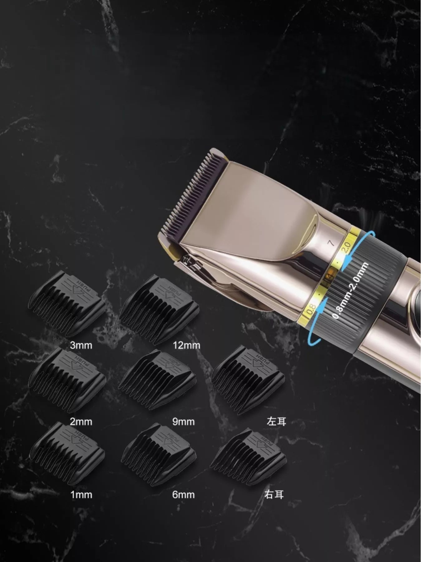 Waterproof Hair Clipper with LED Display Unique Oils
