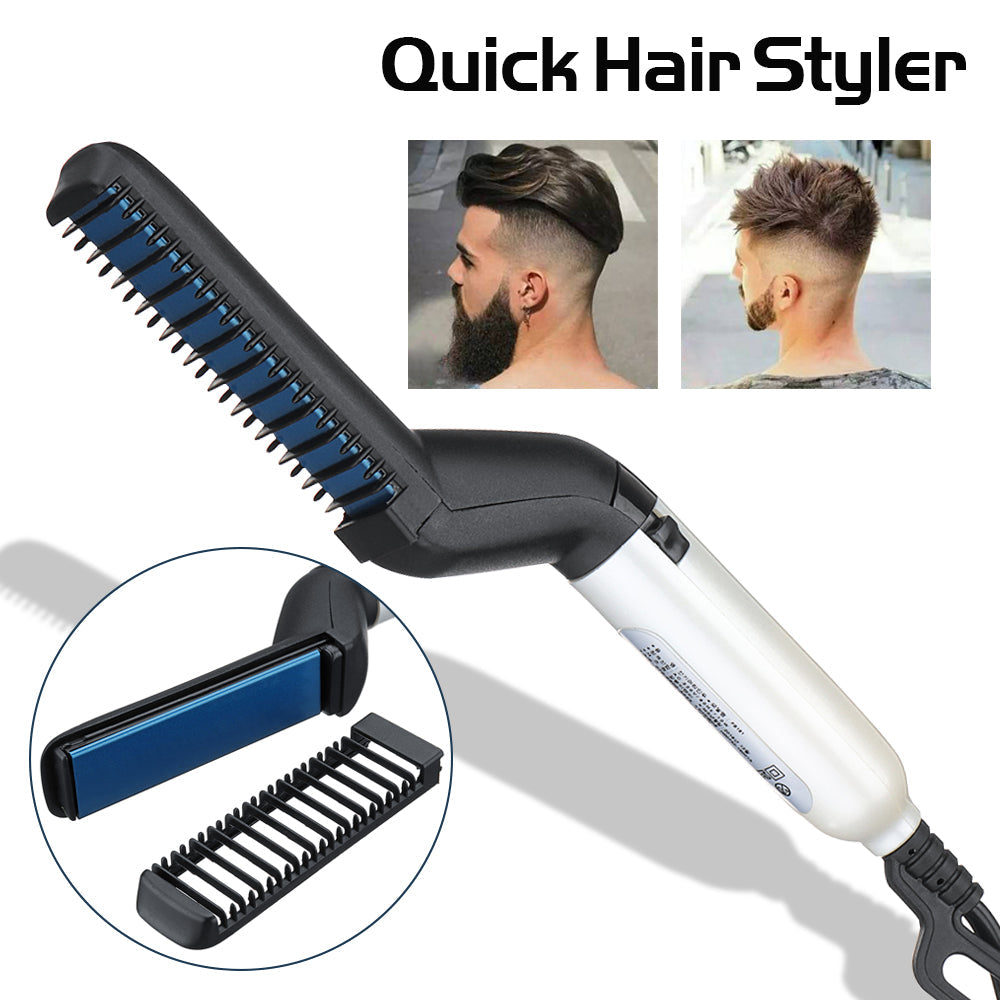 Electric Hair Straightener Brush,Men Quick Beard Straightener Styler Comb,Hair Straightening,Curly Hair Straightening Comb,Side Hair Detangling,Multifunctional Hair Curling Curler My Store