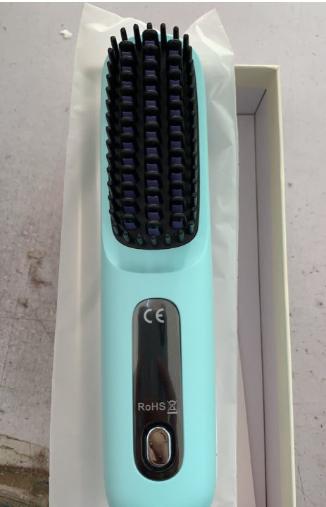 2 In 1 Straight Hair Comb Wireless Hair Straightener Brush Hair Fast Heating Portable Hot Curler USB Charging Elyvora LLC