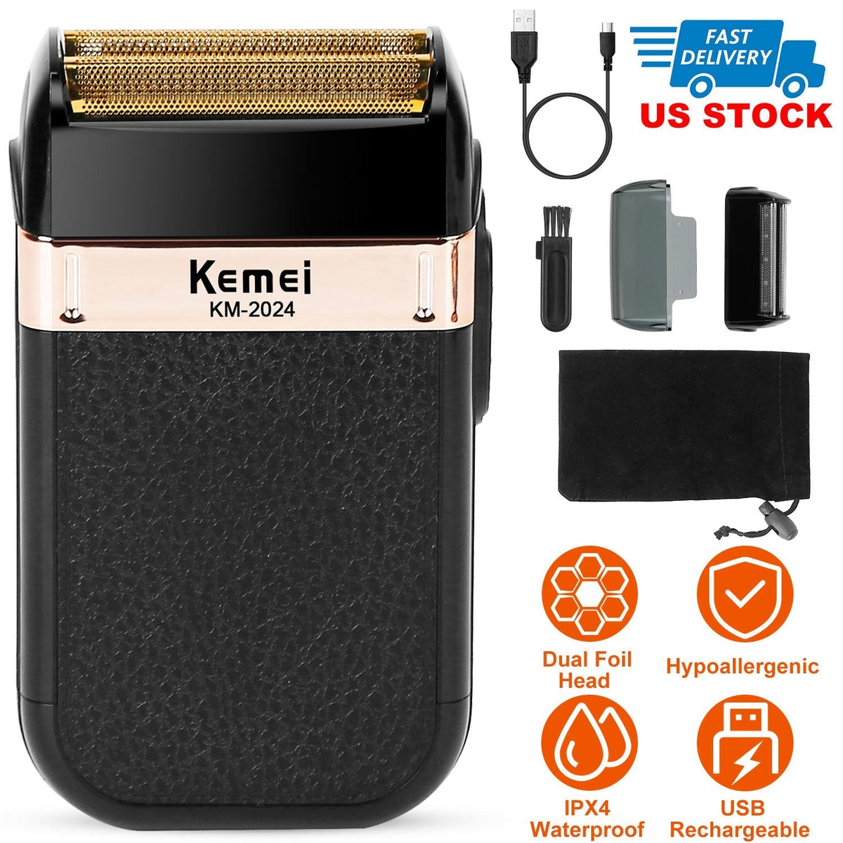 Men Electric Razor Shaver Rechargeable Cordless Beard Trimmer Dry Wet Grooming Kit Hair Clipper GBruno Store