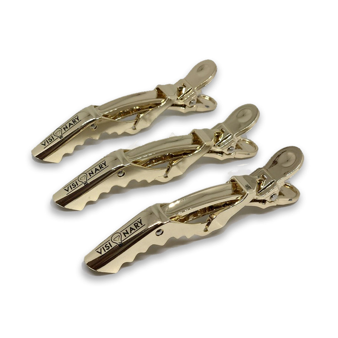 Gold Crocodile Hair Clips Visionary Barbers