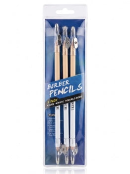 BARBAROS BARBER PENCILS 3PK - WHITE N.O.S. Barber Supply
