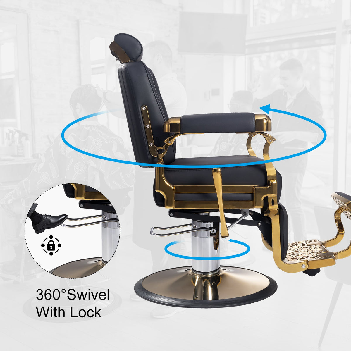 Heavy Duty Barber Chair, 700LB Hydraulic, The Founder 8817 MYS