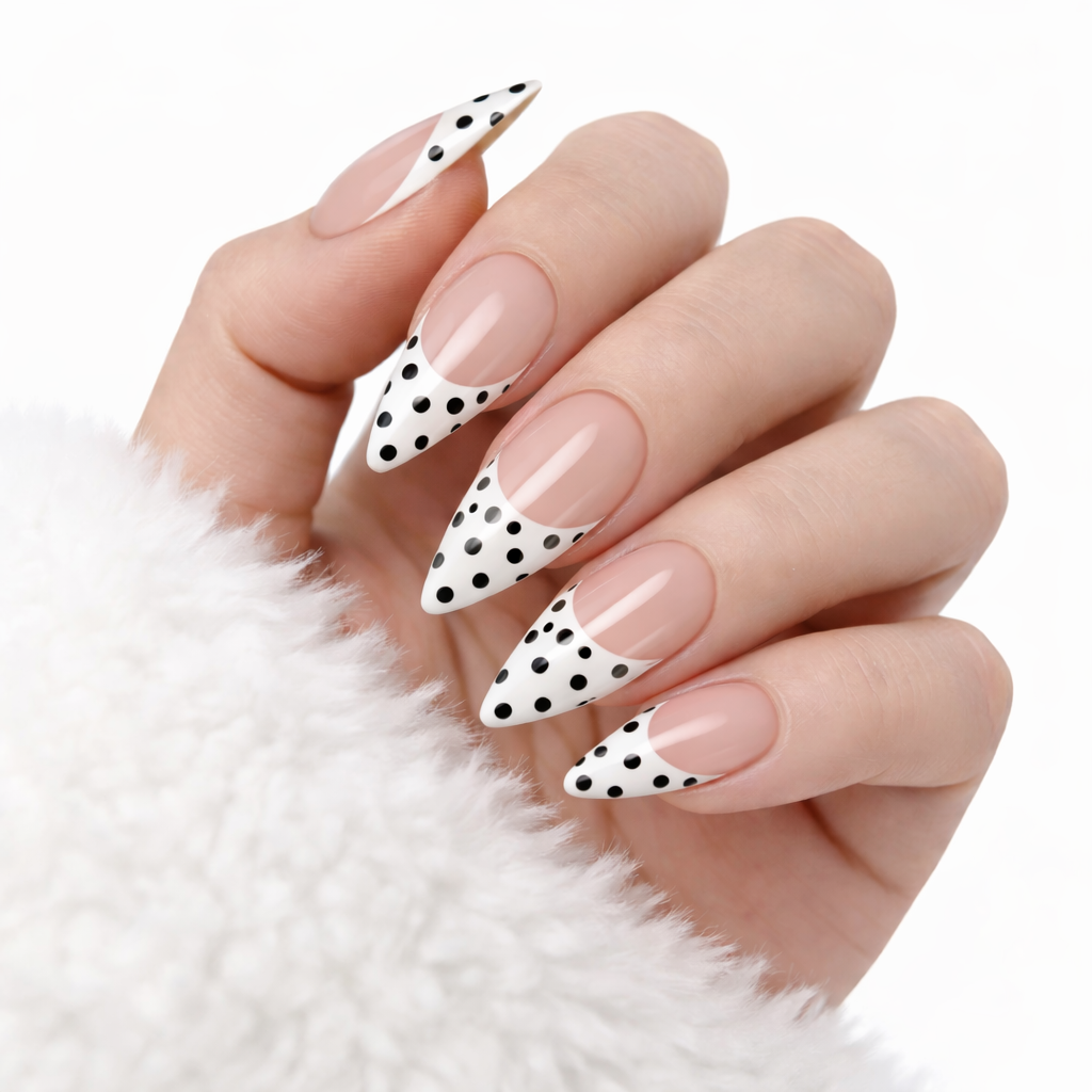 Salon-Style French Tip Press-On Nails - Coffin #034 VIAI BEAUTY