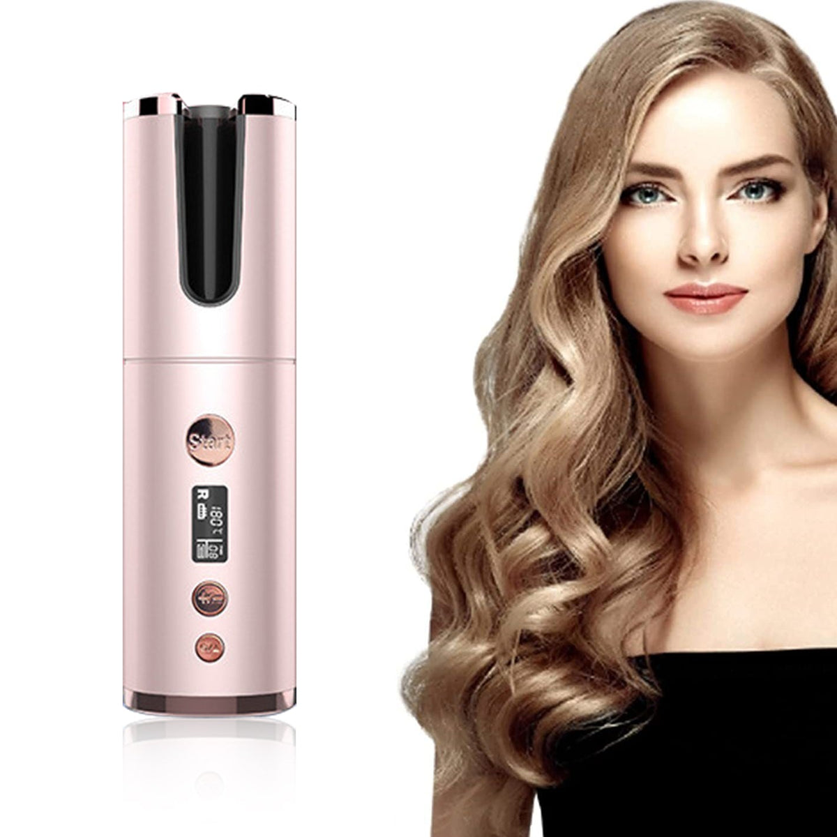 Wireless Rechargeable Curling Iron Electric Hair Curler Fully Automatic Rotating Portable Hairdresser Elyvora LLC