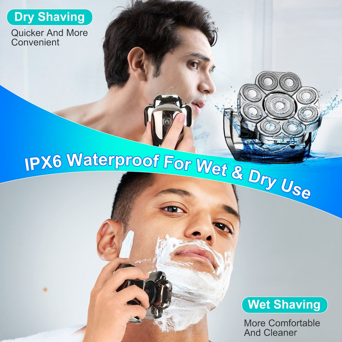 6-in-1 Electric Head Shaver for Men Gamba Beauty
