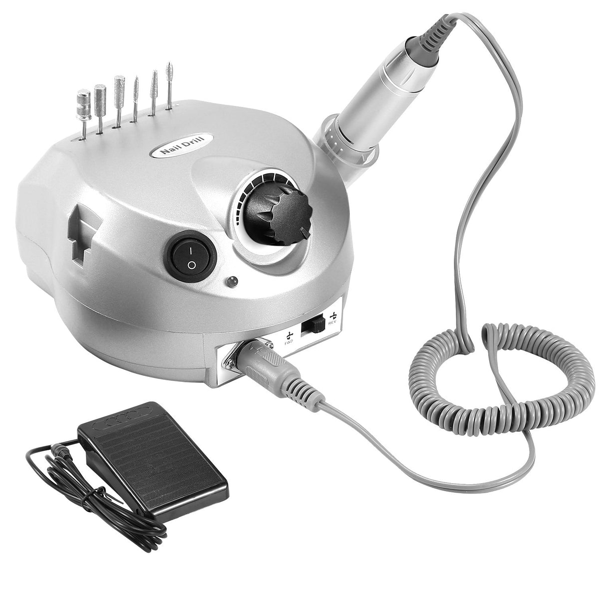 Acrylic Nail Drill Machine 25000RPM Electric Handpiece Glazing w/6 Bits Cuticle Grinder Manicure Pedicure Polishing File Kit for Nail Art Gamba Beauty