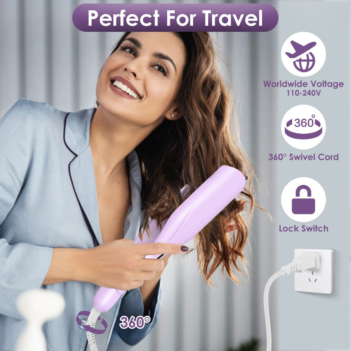 Deep Curling Wand with 5 Temps Gamba Beauty