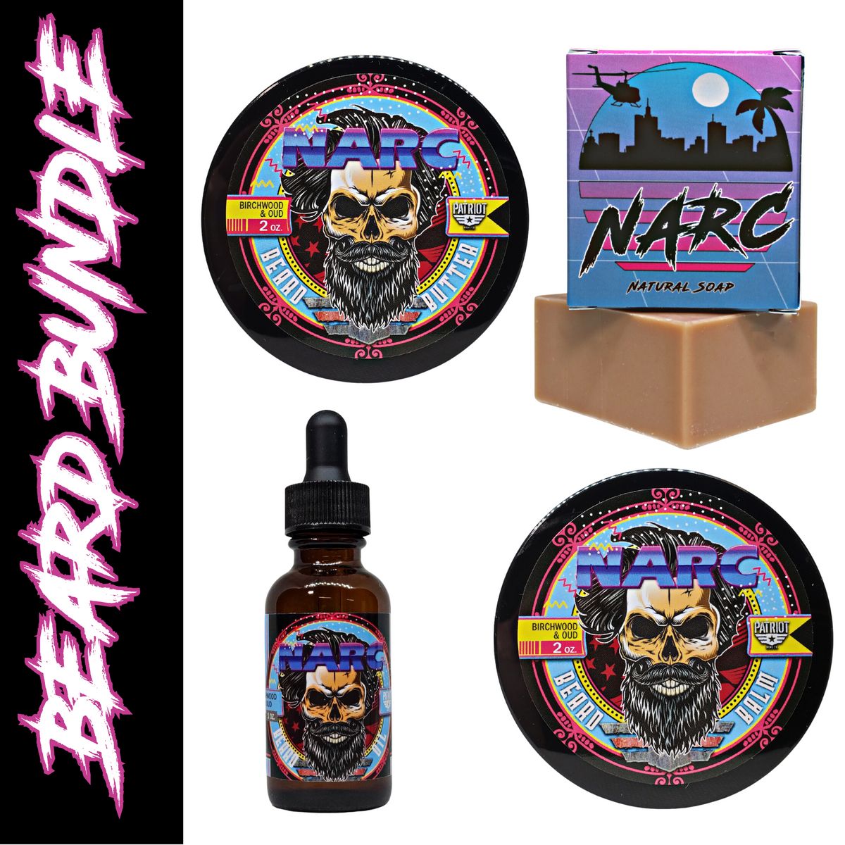 NARC Beard Bundle Balm/Butter/Oil/Natural Soap Patriot And Company