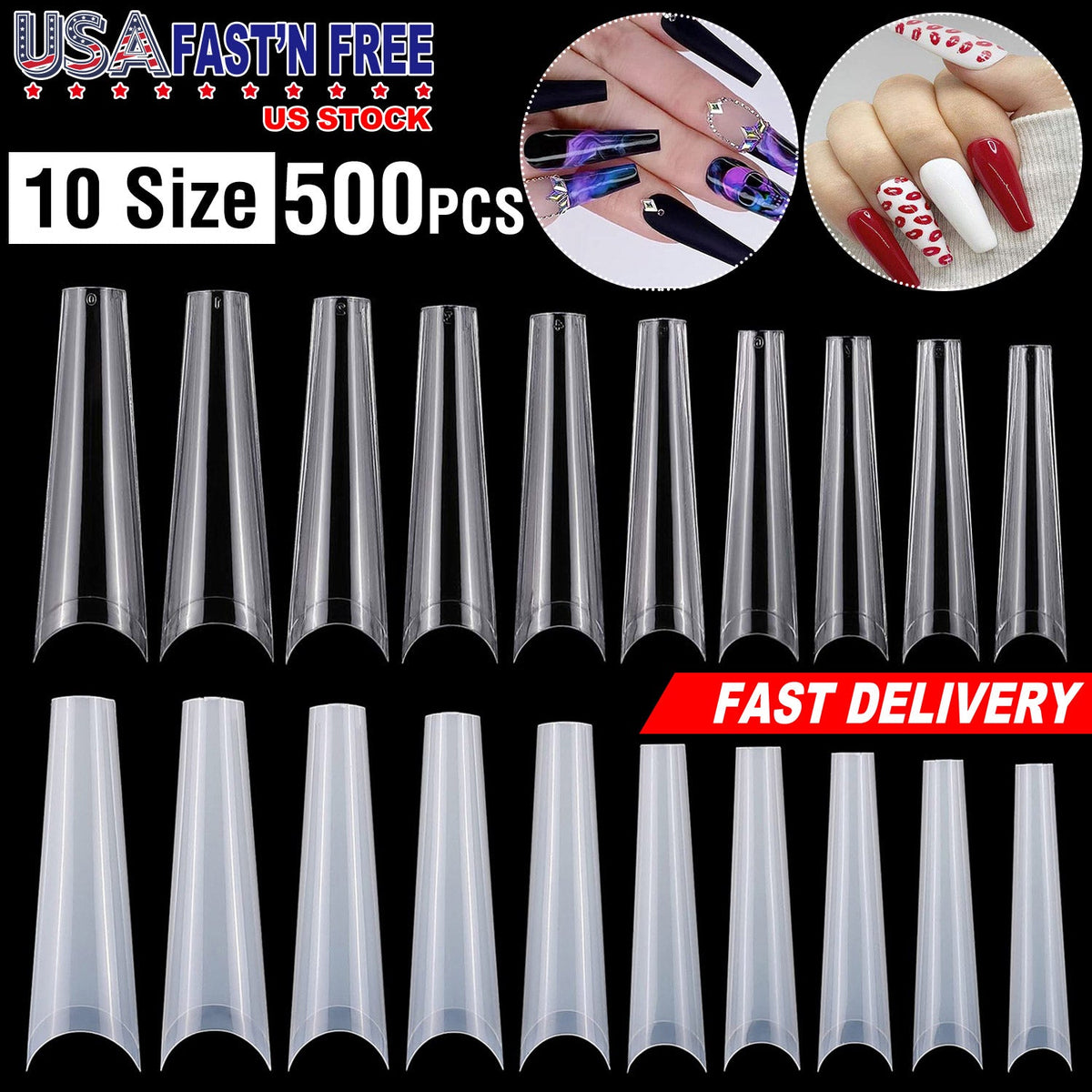 500Pcs False Nail Tips Gamba Beauty