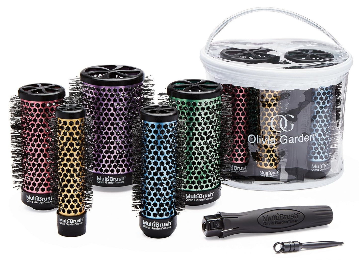 Olivia Garden MultiBrush - Non-Electrical Detachable Thermal Brush with Ceramic Barrel