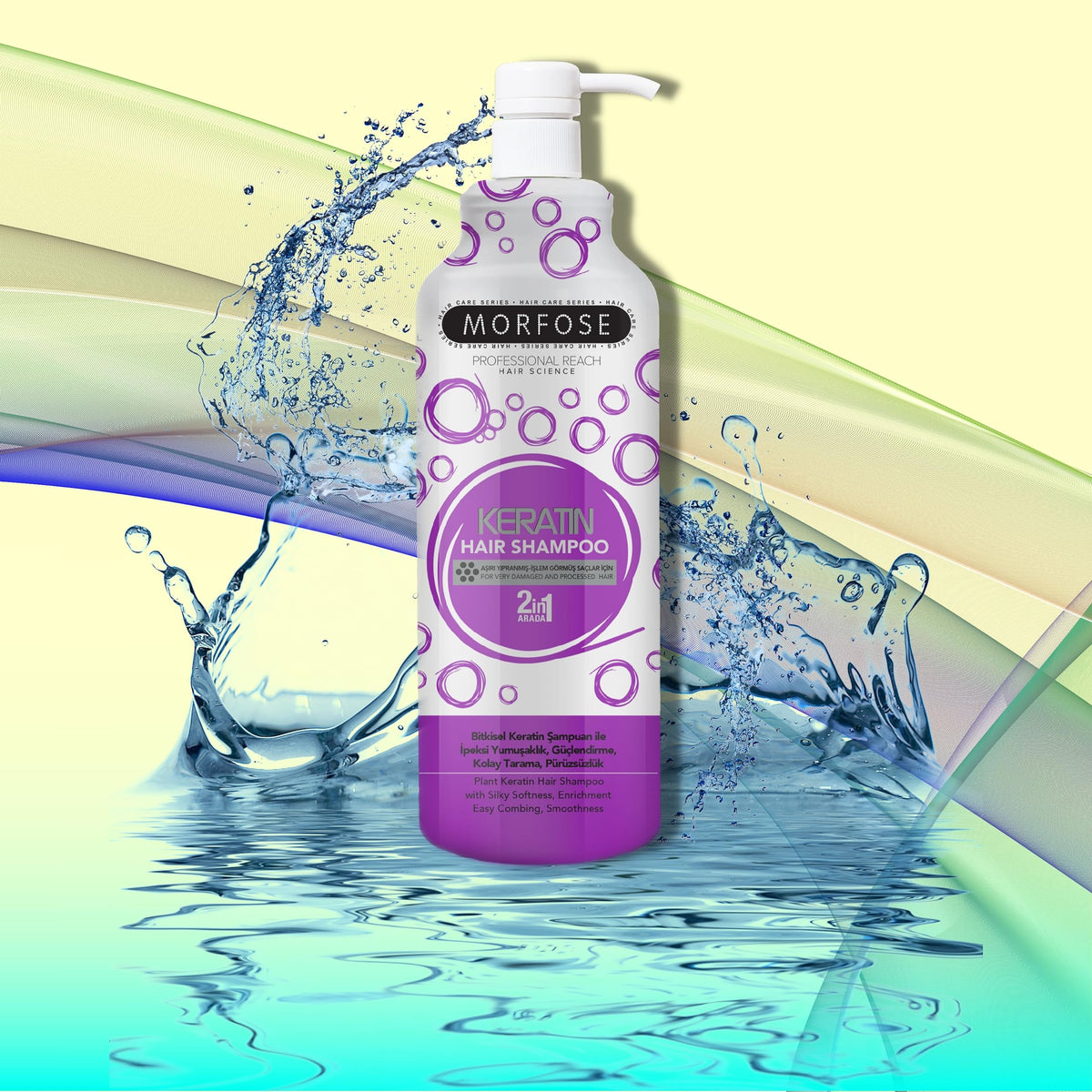 Morfose Keratin Shampoo 33oz - Strengthens and Repairs Hair | 1000 ml Beauty Care Bag