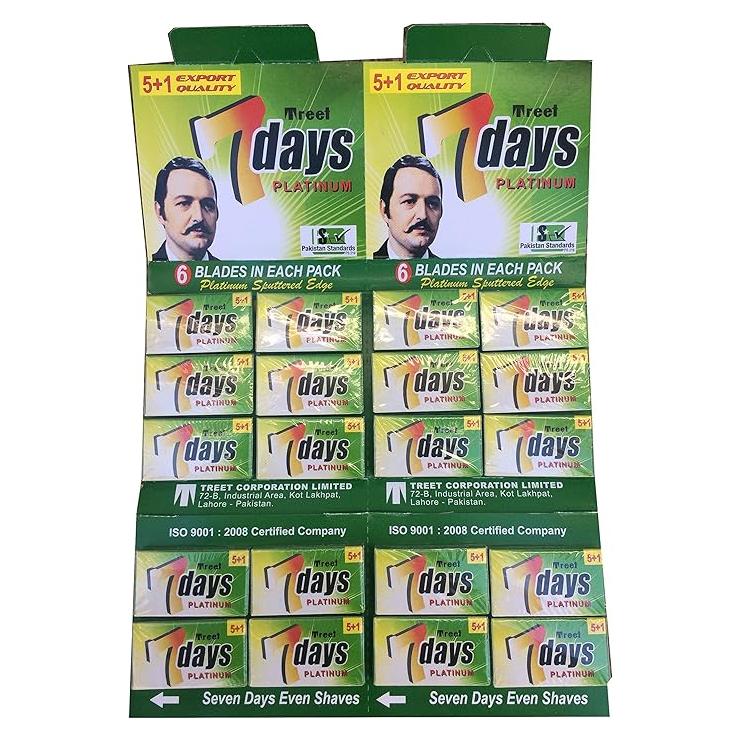 Treet 7 Days Platinum Double Edge Razor Blades - 20x5 Pack Pasteur Pharmacy