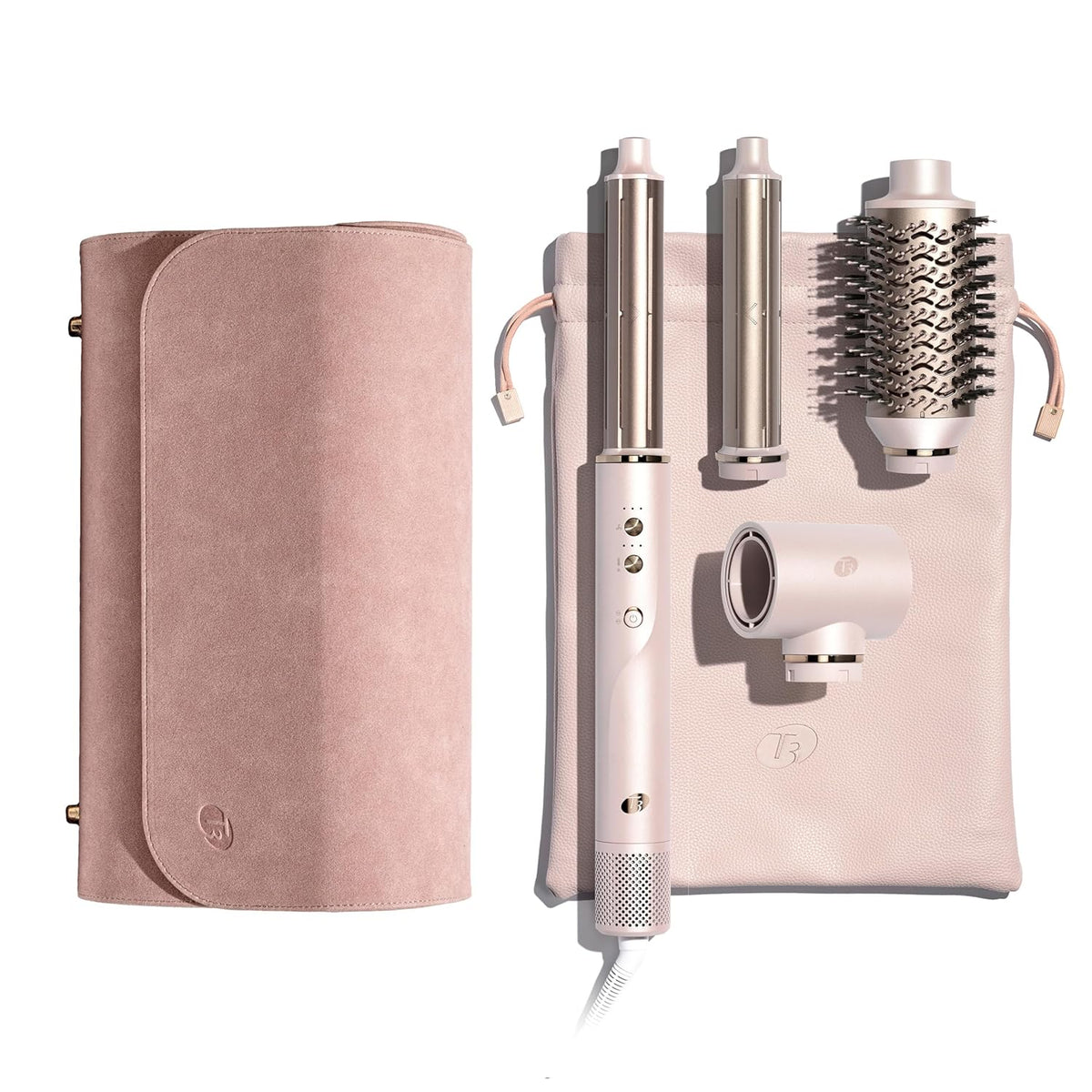 T3 Aire 360 Multi-Styler & Blowout System with Luxe Carrying Case, Rapid Drying Hair Dryer, Ceramic Curling Attachments, Oval Brush & Drying Concentrator | Blowouts & Long-Lasting Curls 7DAY'S