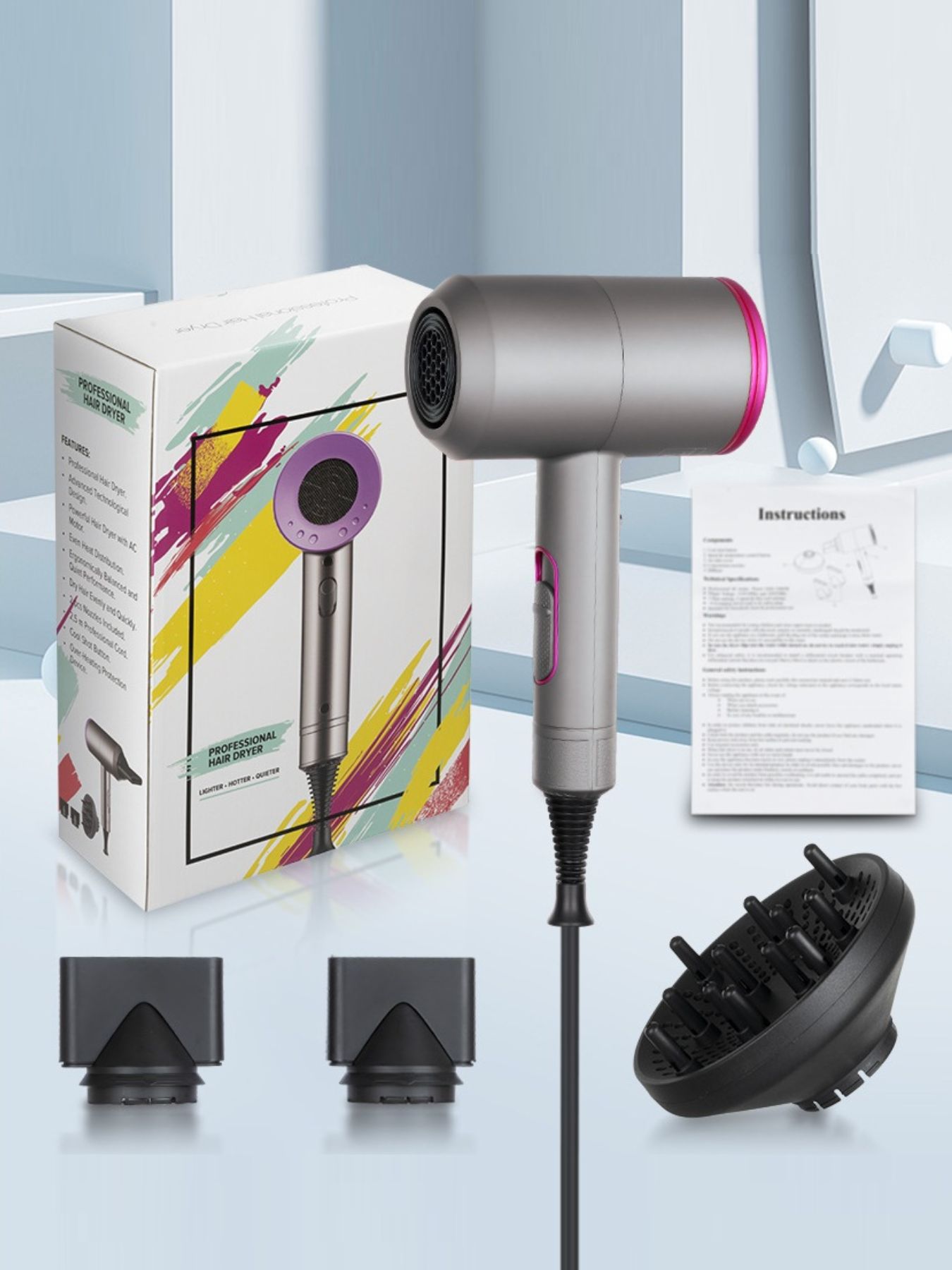 Negative Ion Fast Drying Household Hair Dryer Unique Oils