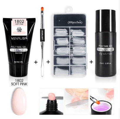 Venalisa Poly Nail Gel Kit Nail Fesign Builder Nail Gel Acrylic Transparent Crystal Coumuflage Set Nail Extend Jelly Gel Polish Noventix