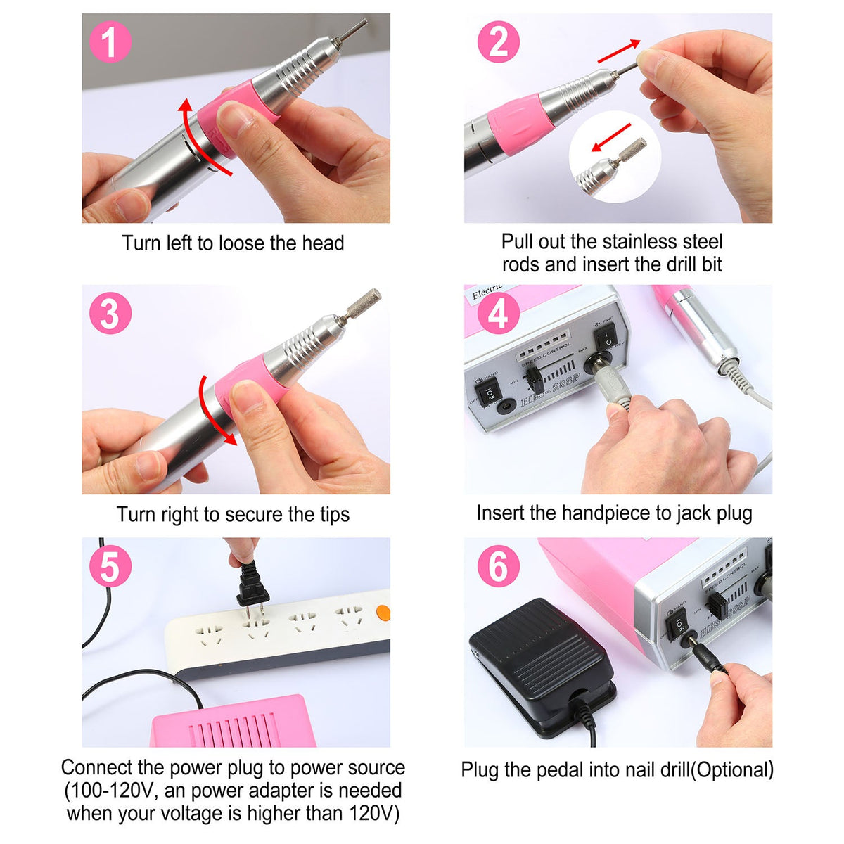 Professional Acrylic Nail Drill Machine Gamba Beauty