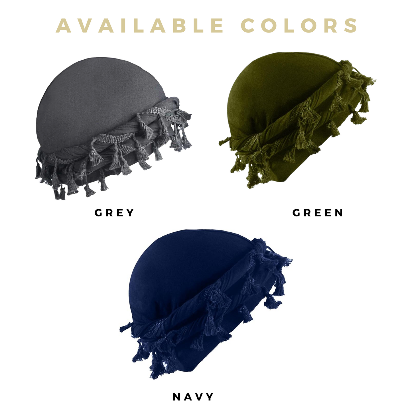 Mr. Durag Silky Spandex Crown Turban with Tassels Large / X-Large, 1 Count, Assorted Colors Annie International, Inc.