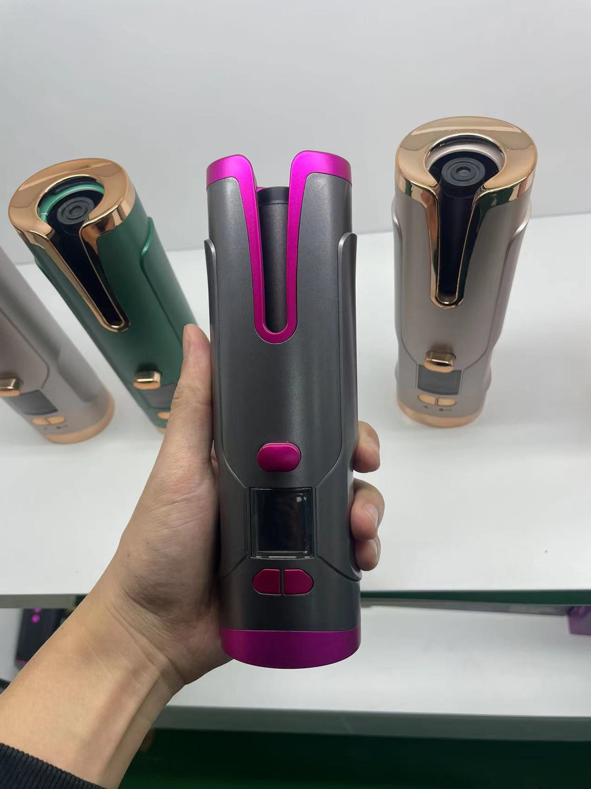 Rechargeable Automatic Hair Curler Women Portable Hair Curling Iron LCD Display Ceramic Curly Rotating Curling Wave Styer The Make-up Corner