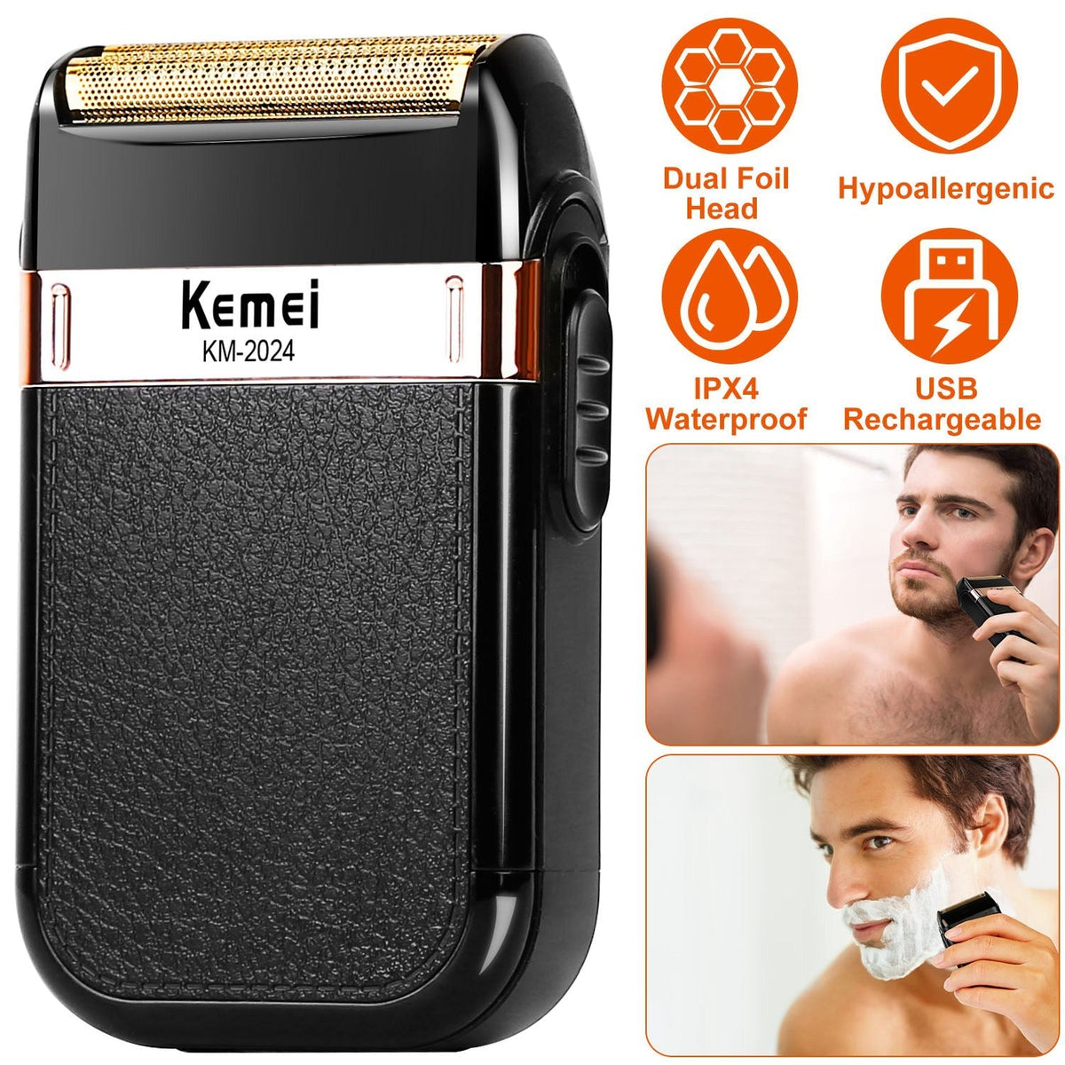 Men Electric Razor Shaver Rechargeable Cordless Beard Trimmer Dry Wet Grooming Kit Hair Clipper GBruno Store