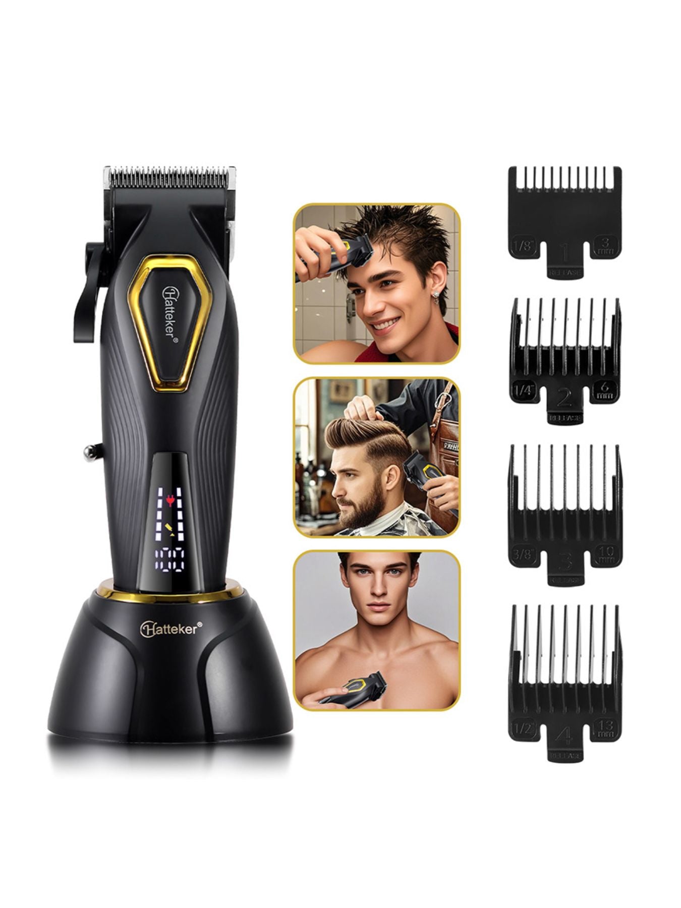 Cordless Hair Clipper with LED Display Unique Oils