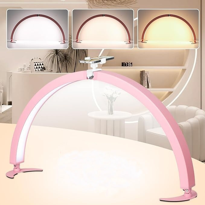Nail Beauty Desktop Lamp Three-color Temperature Touch Control Half Moon U-shaped Fill Light The Make-up Corner