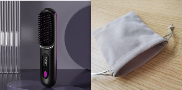 2 In 1 Straight Hair Comb Wireless Hair Straightener Brush Hair Fast Heating Portable Hot Curler USB Charging Elyvora LLC