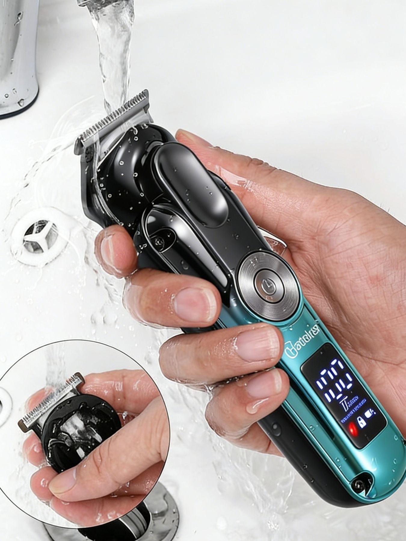 Cordless Hair Clipper with LED Display Unique Oils