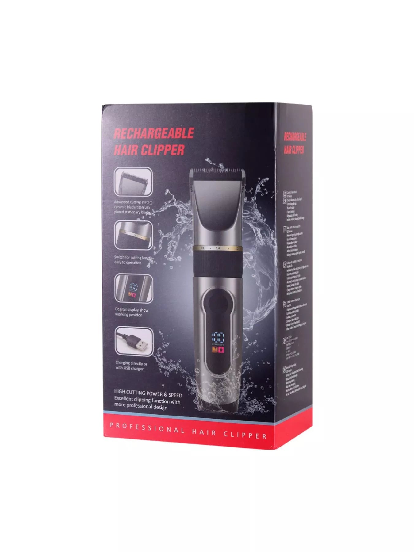 Waterproof Hair Clipper with LED Display Unique Oils