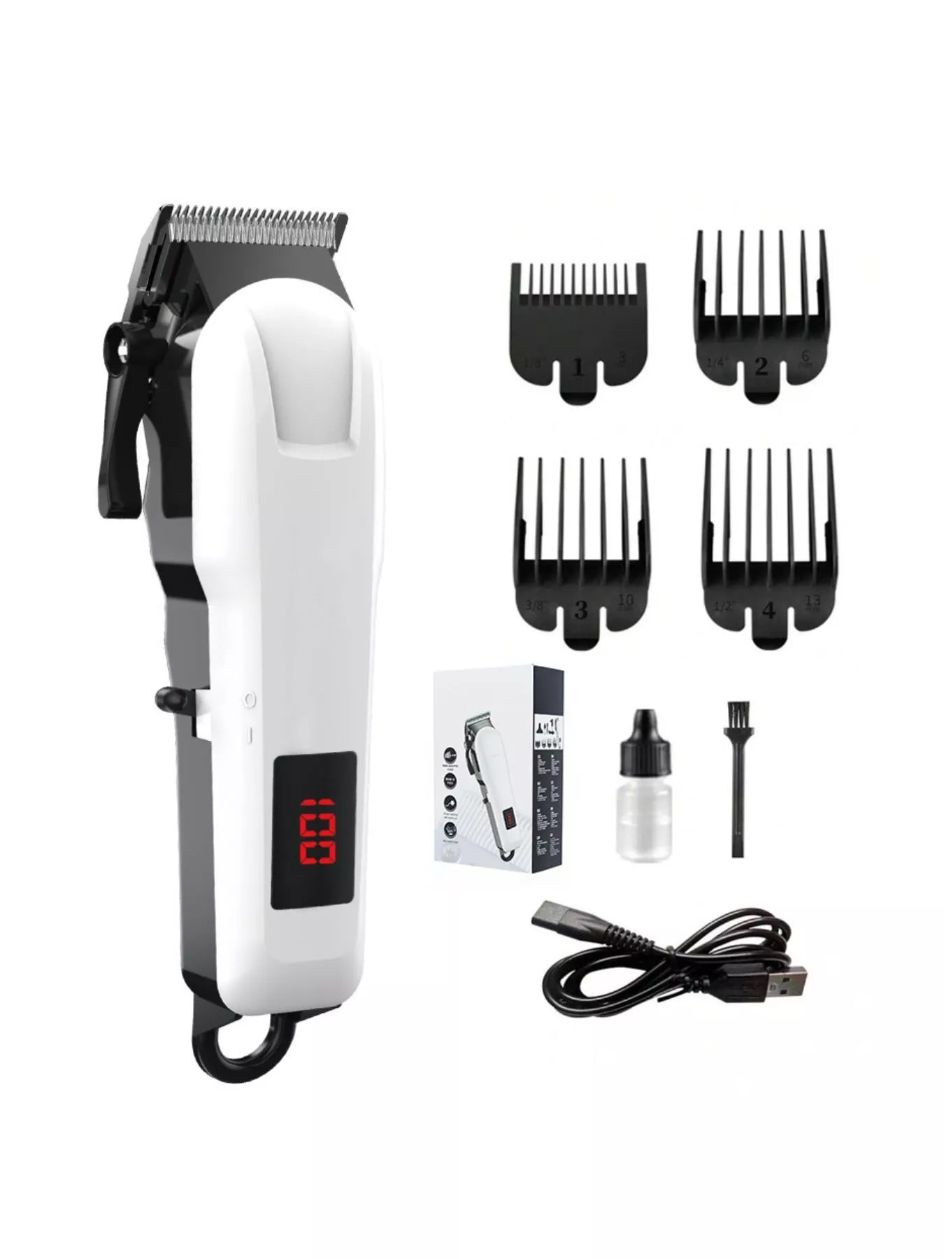Cordless Hair Clipper with LED Display Unique Oils