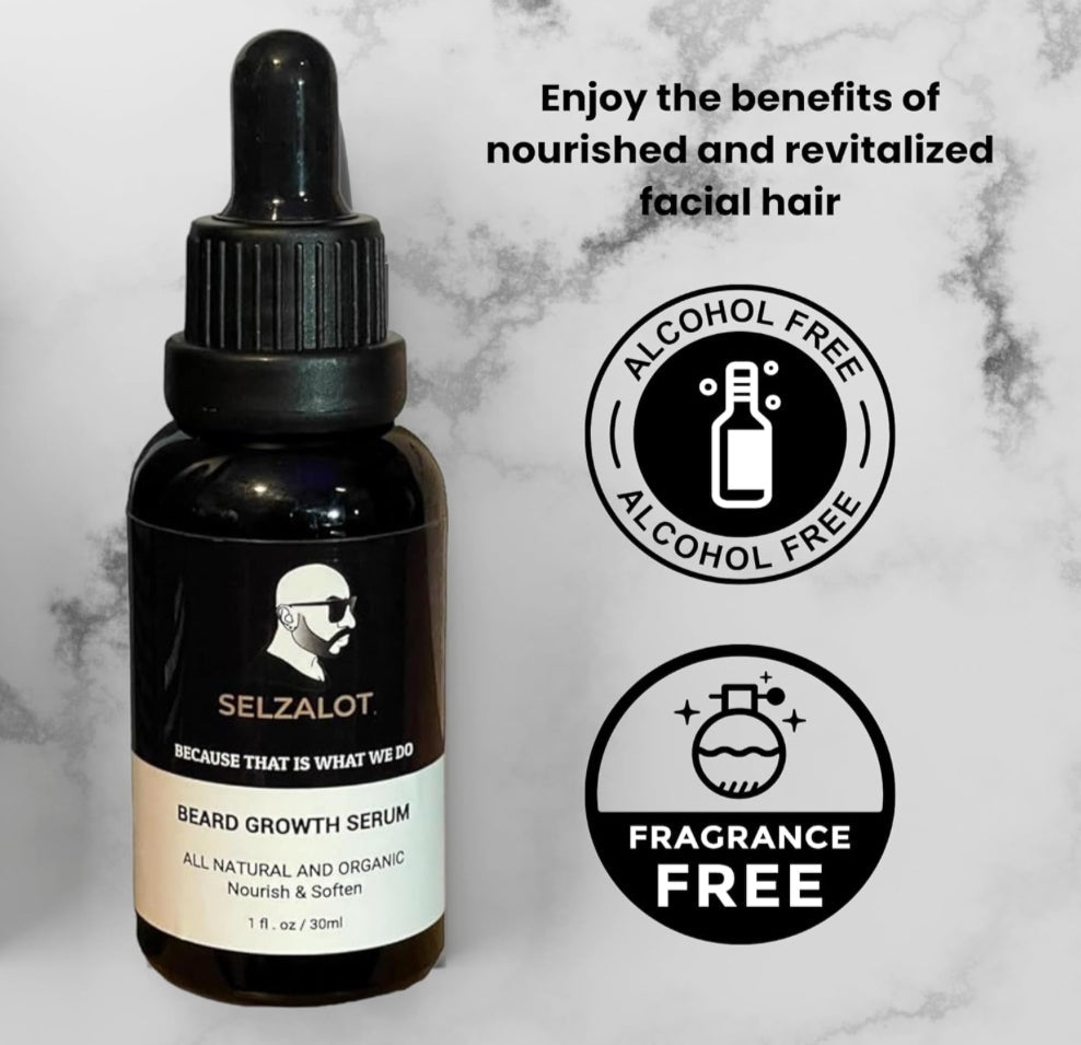 Beard Growth Oil Serum for Men All Natural and Organic Bread Grooming Oil For Men Unscented Facial Hair Serum For Beard Gifts Ideas For Him Self Care Products – 30ml Selzalot