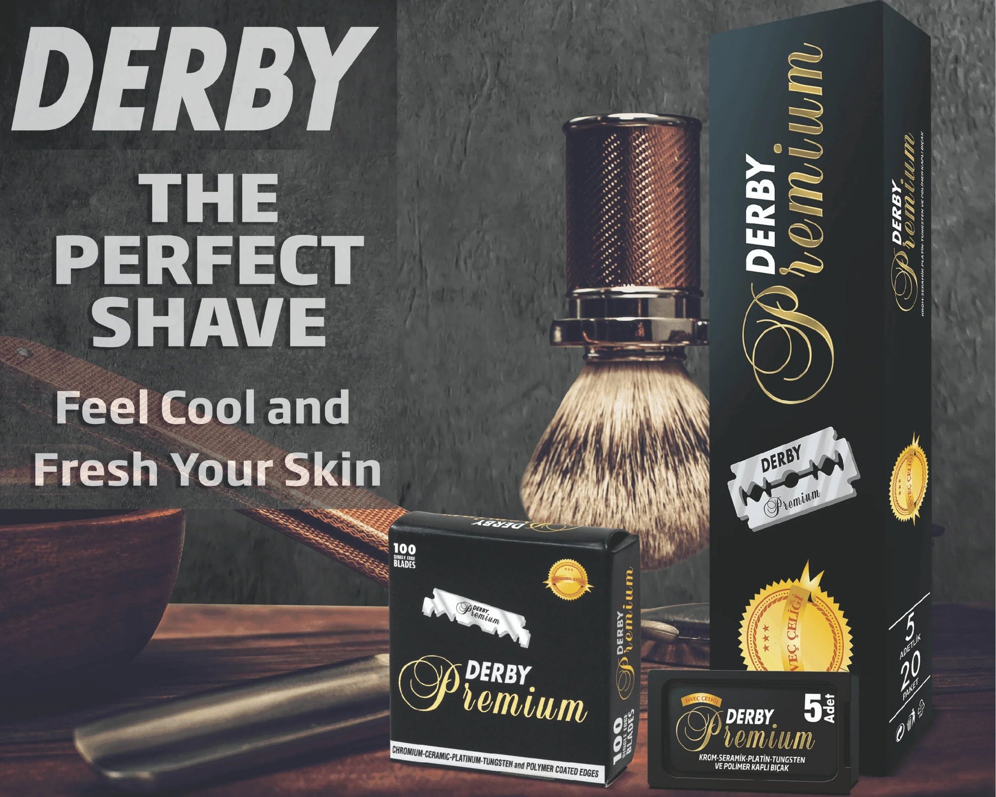 Derby Premium Single Edge Razor Blades 100 Pcs BarberSets