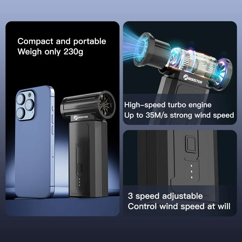 Booster JetFan W01 Power Air Blower Portable Cordless Computer Keyboard Cleaner 100000RPM Brushless Strong Turbo Fan Air Duster Phones Icon